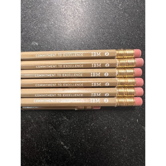 Vtg NOS RUWE Pencils IBM "Commitment to Excellence" No. 2 Bundle of 12 Sharpened - Picture 4 of 4